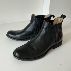 Frye Black Leather Ankle Boots